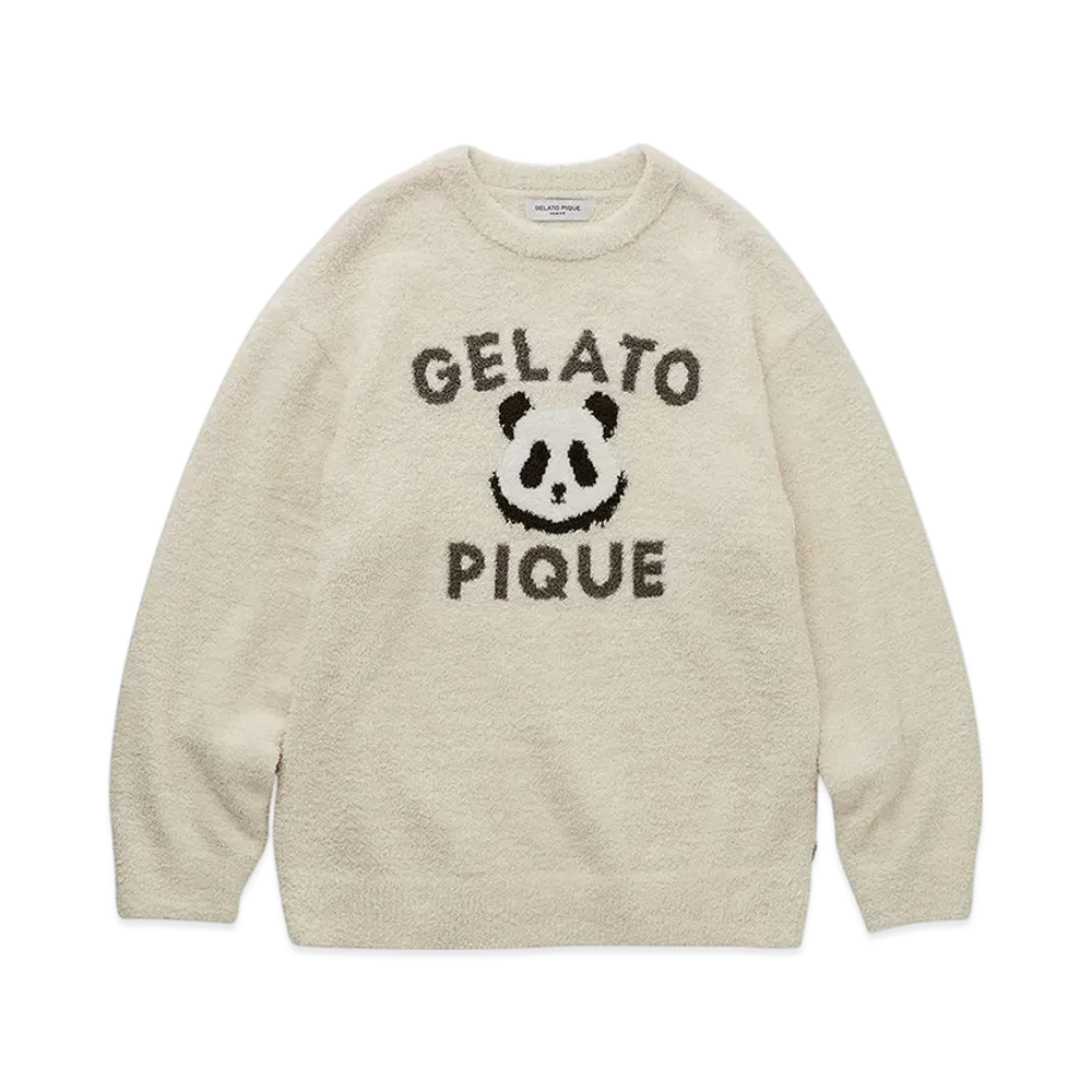 GELATO PIQUE Homme Powder Panda Jacquard Pullover "Cream"