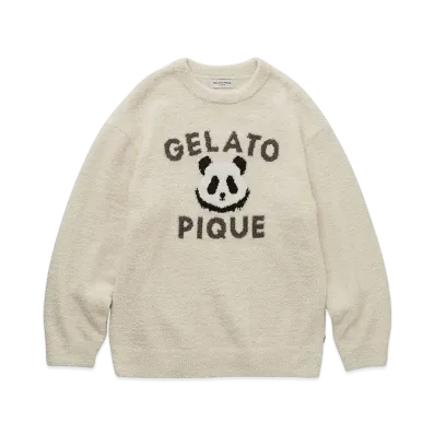 GELATO PIQUE Homme Powder Panda Jacquard Pullover "Cream"