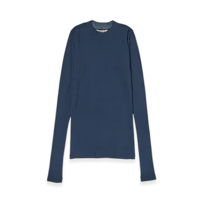 AURALEE High Gauge Sheer Rib L/S T-Shirt "Navy"