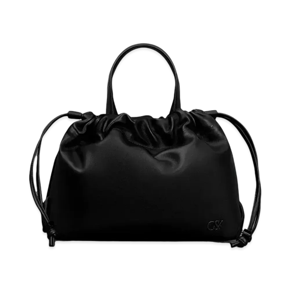 CHARLES & KEITH L'INITIAL Glimpse Leather Top Handle Bag "Black"