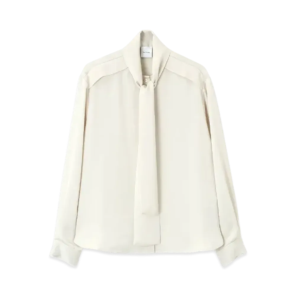 Paul Smith Women's Satin Bowtie Blouse "OffWhite"