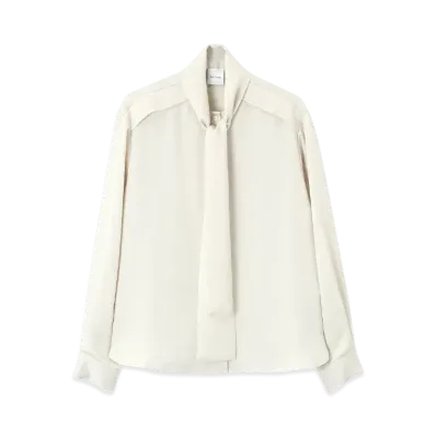 Paul Smith Women's Satin Bowtie Blouse "OffWhite"