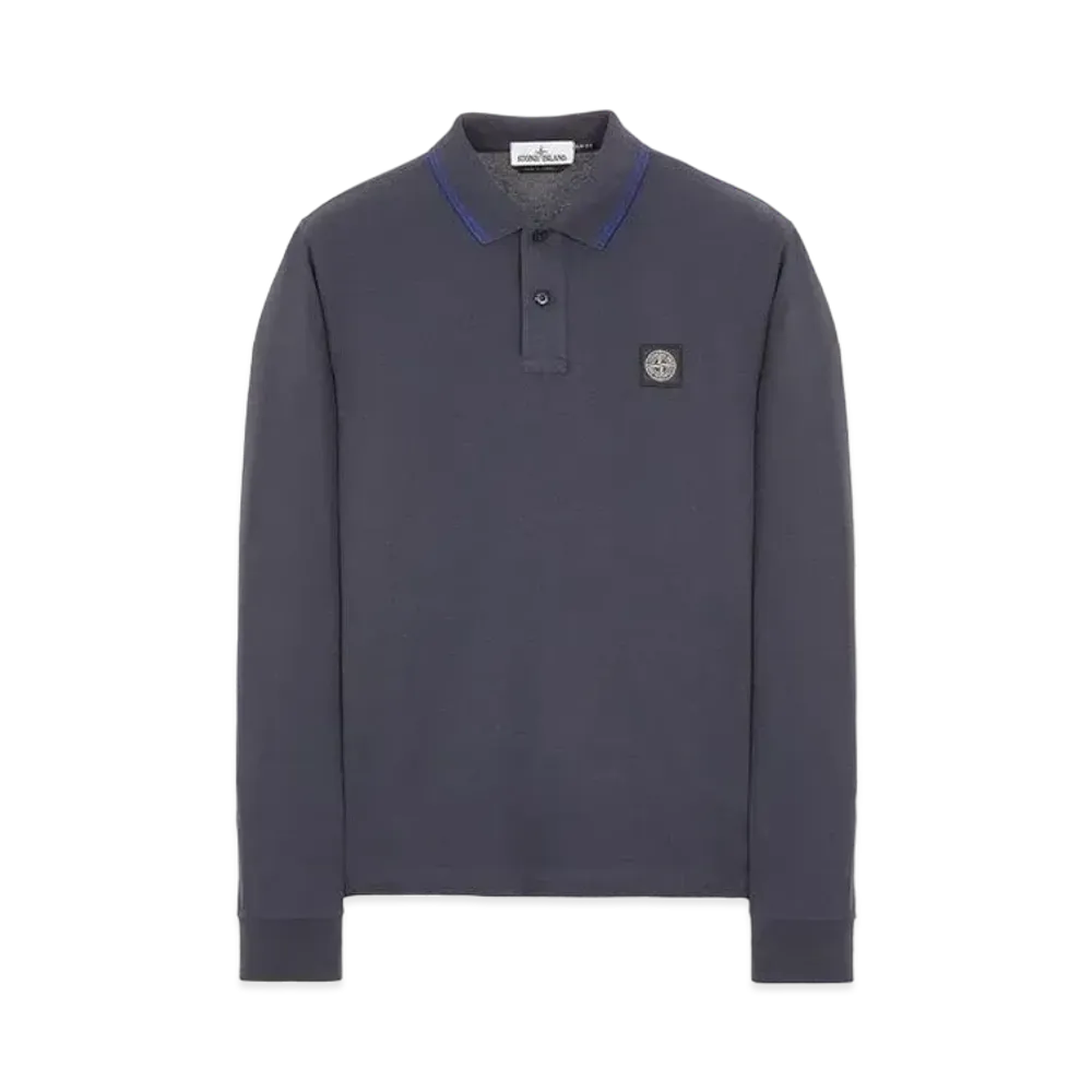 Stone Island 2SS18 STRETCH COTTON PIQUE_SLIM FIT "Ink Blue"