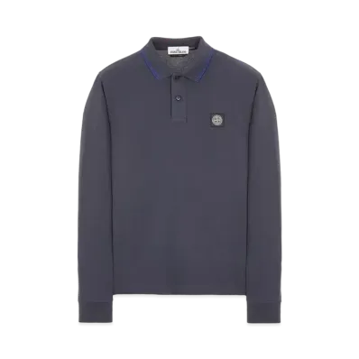 Stone Island 2SS18 STRETCH COTTON PIQUE_SLIM FIT "Ink Blue"