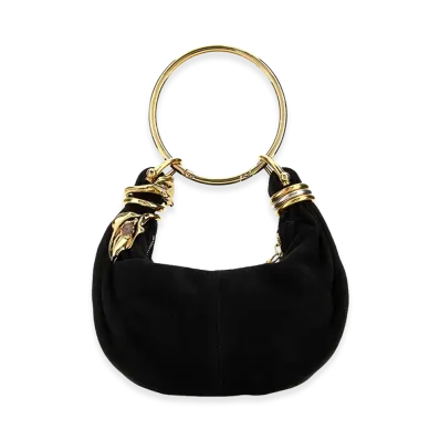 Chloe Women's Suede Mini Bracelet Handbag "Black"