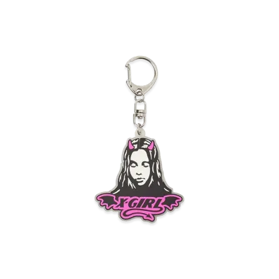 X-Girl Women's Devil Face Rubber Key Charm "Pink"