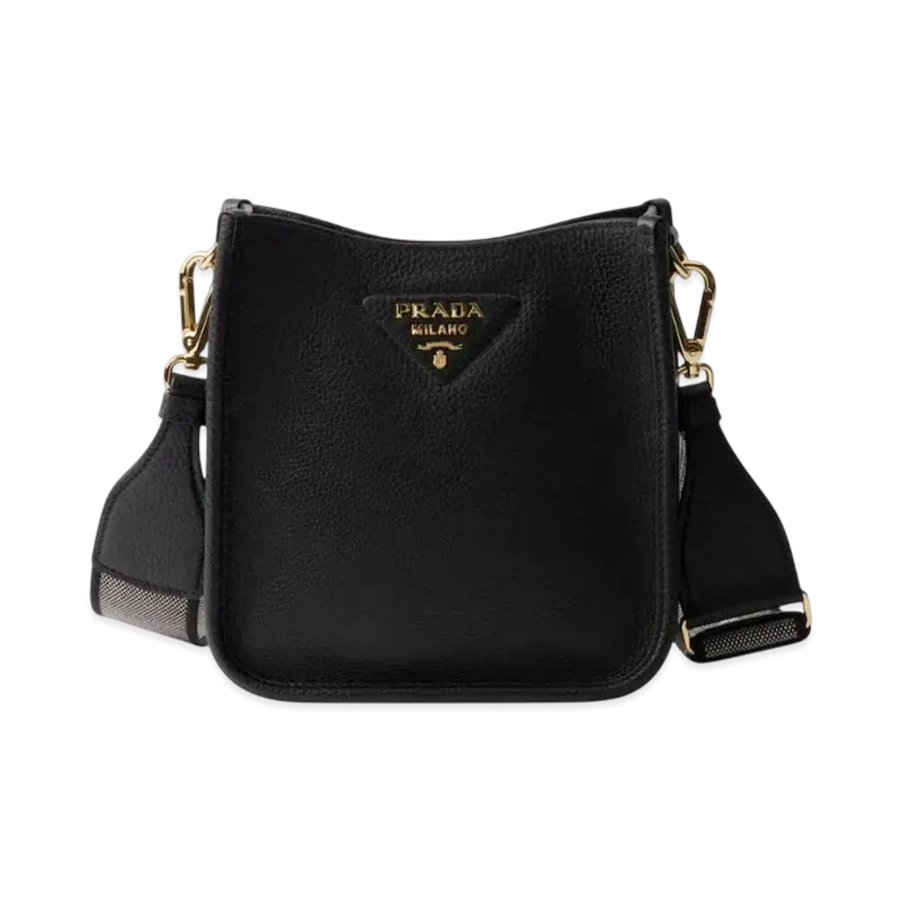 PRADA Leather Mini Shoulder Bag "Black"