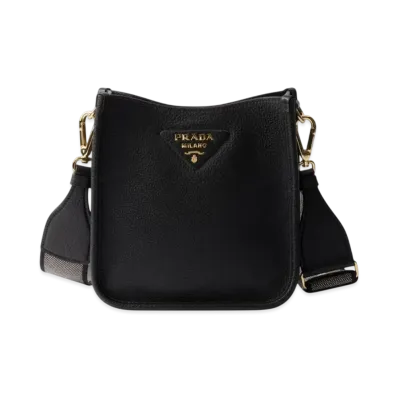 PRADA Leather Mini Shoulder Bag "Black"