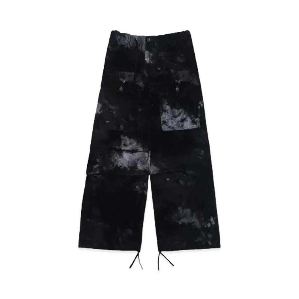 TAAKK FLOCKY + PIGMENT PRINT PARACHUTE PANTS "BLACK"