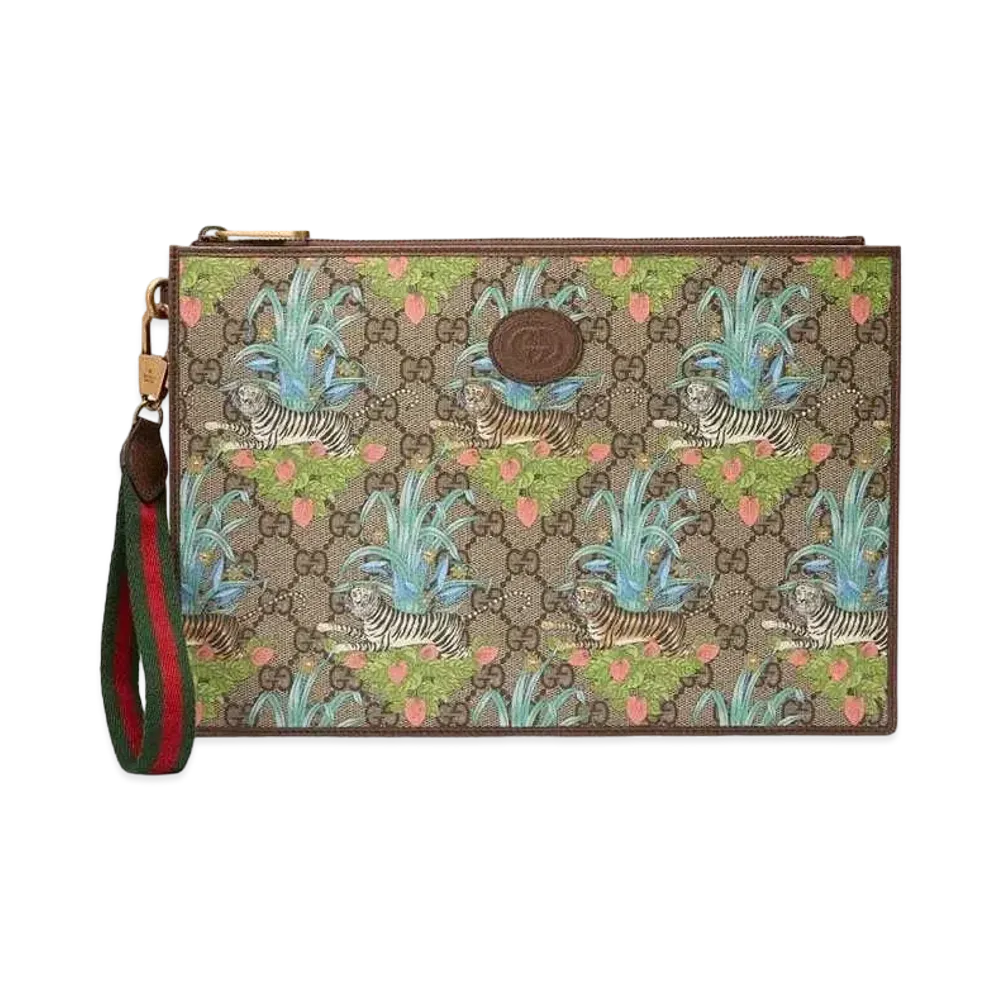 GUCCI Tiger Print GG Pouch