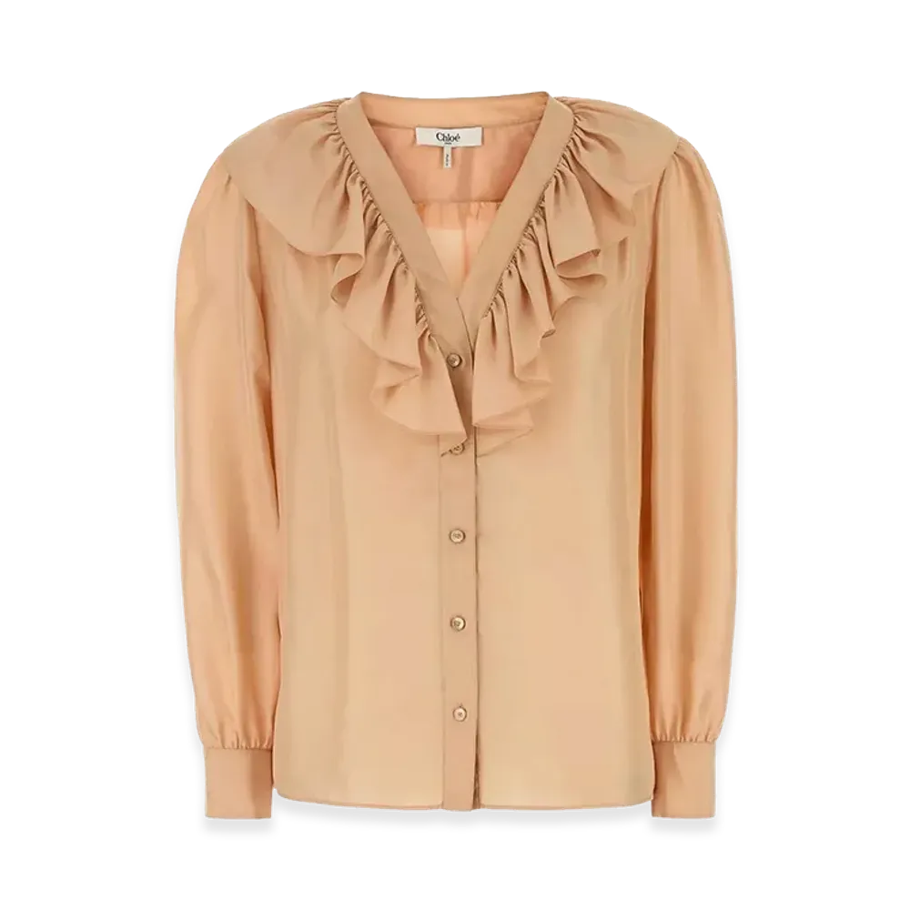 Chloe Women's Peach Satin Shirt "Rose"