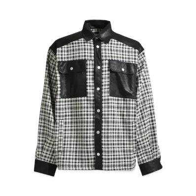 BREATH Newrich Check Shirt Jacket "Black White"