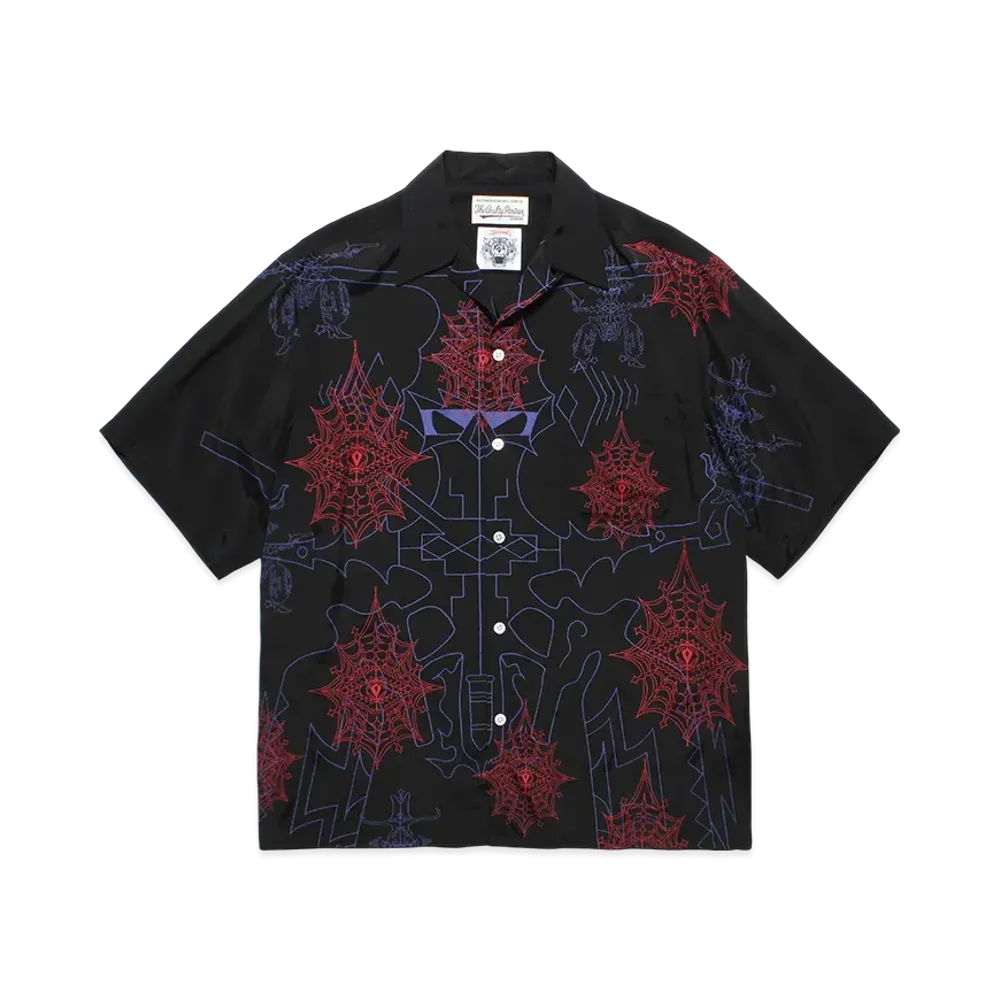 WACKO MARIA x WOLF'S HEAD S/S Hawaiian Shirt "Black"