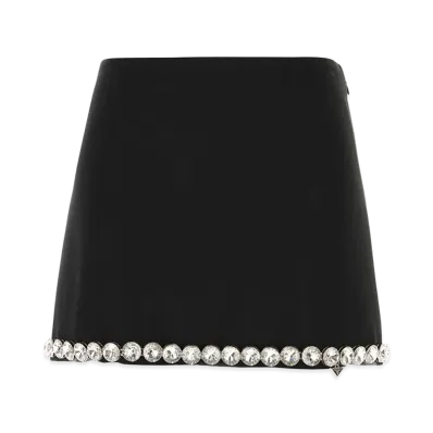 PRADA Women's Acetate Blend Mini Skirt "Black"