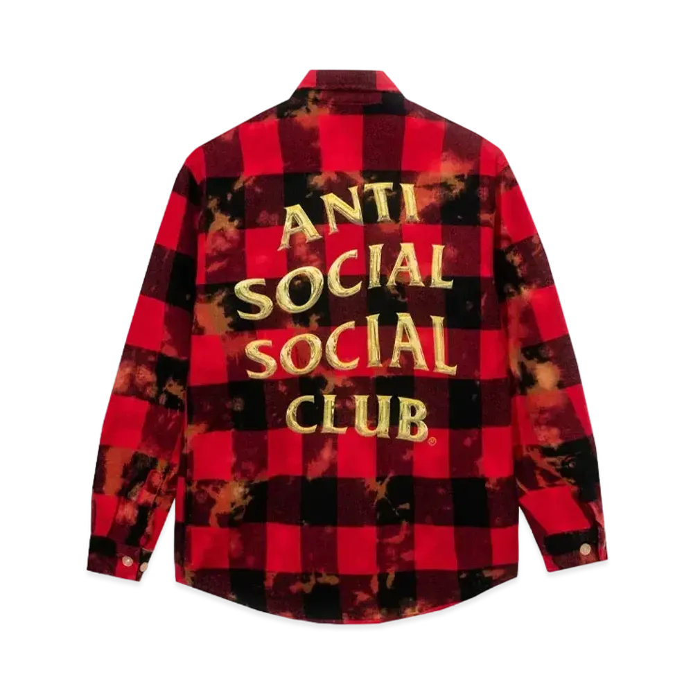 ANTI SOCIAL SOCIAL CLUB SS22 Chromey Tie Dye Flannel "Red"