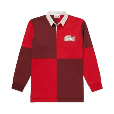 LACOSTE Color Block Lager Polo Shirt "Bordeaux"