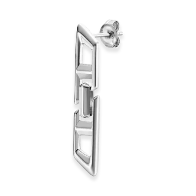 Diesel Dl1348040 Sterling Silver Jewel D Logo Sterling Silver Drop Earring "Silver"