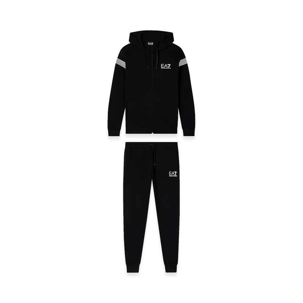 EMPORIO ARMANI ASV 7 Lines Cotton-Blend Jersey Tracksuit "Black"