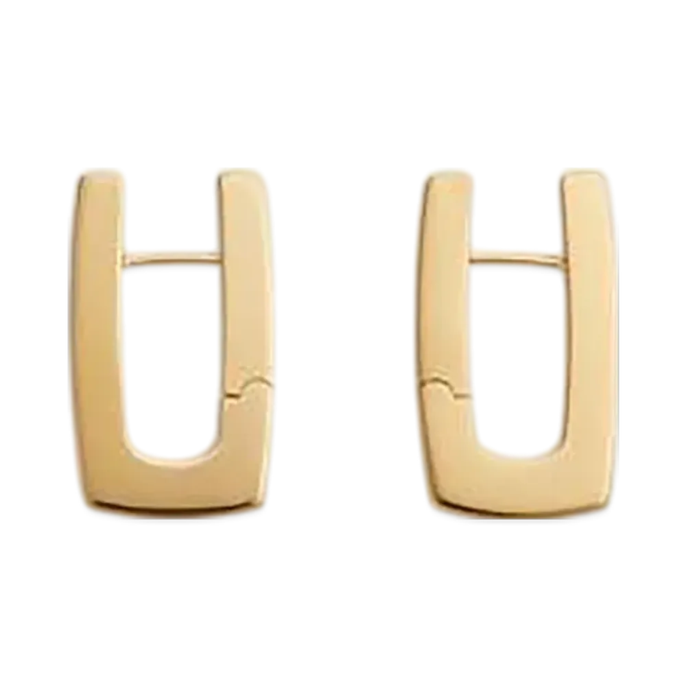 Bottega Veneta Shape Hoop Earrings "Yellow Gold"