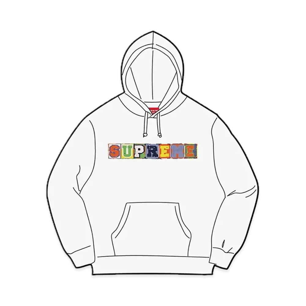 Supreme Beaded Hooded Sweatshirt "White"