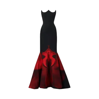 Alexander McQUEEN Ghost Orchid Evening Dress "Black"