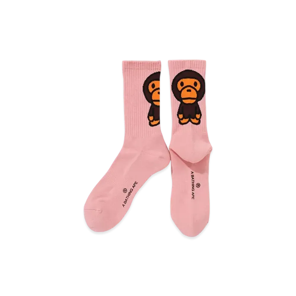 A BATHING APE Baby Milo Socks "Pink"
