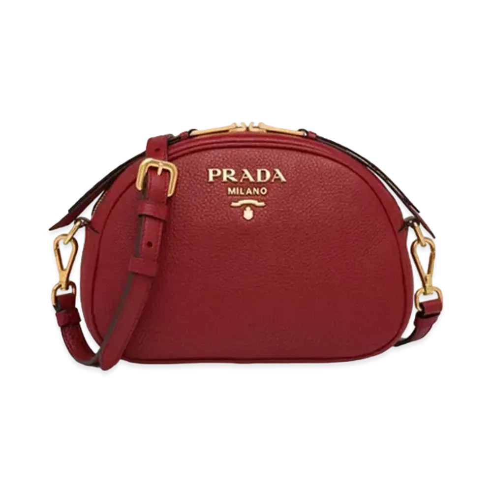 PRADA Leather Shoulder Bag "Red"