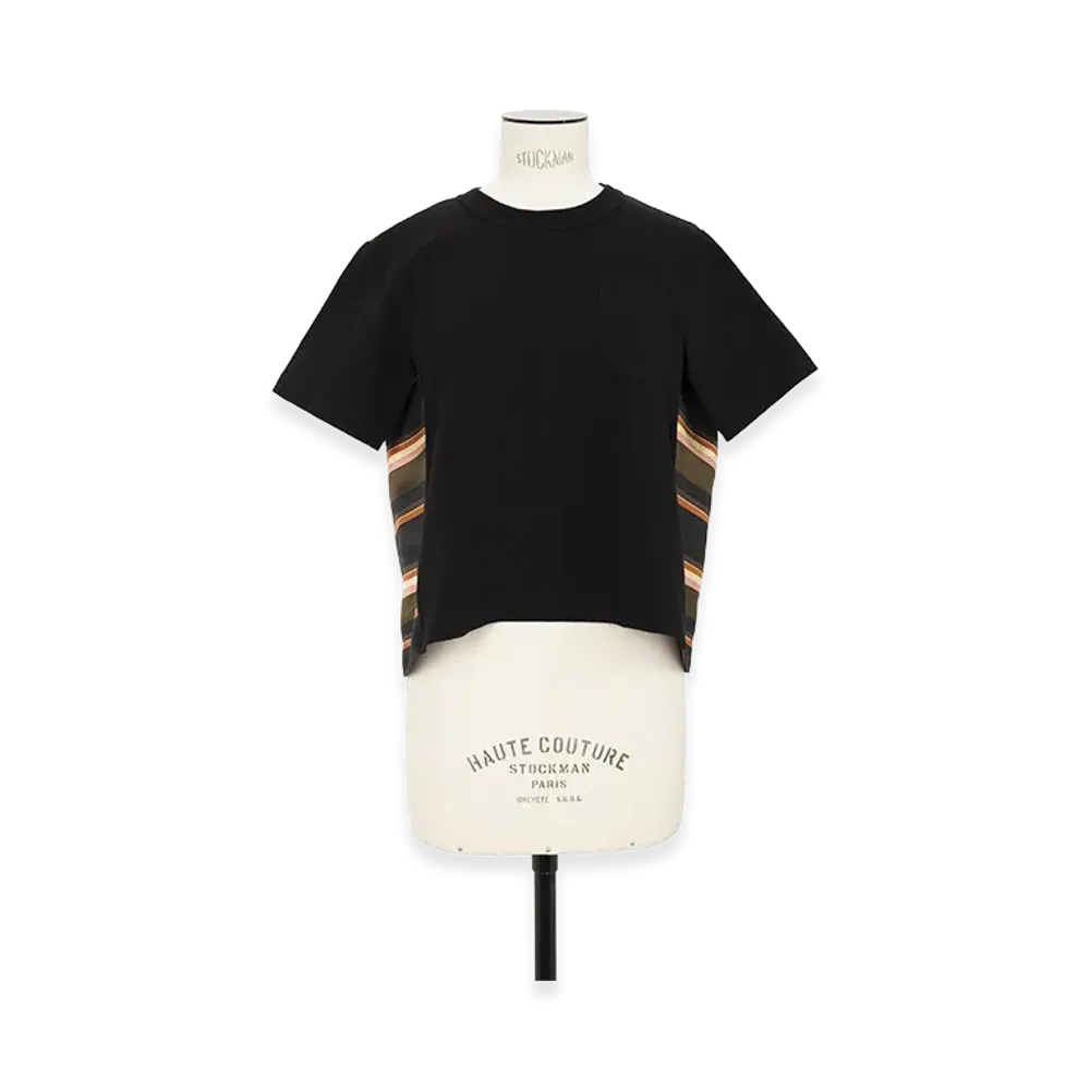 sacai Horizontal Stripe T-Shirt "Khaki/Pink"
