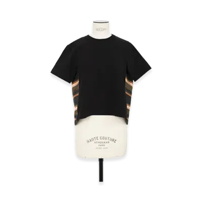sacai Horizontal Stripe T-Shirt "Khaki/Pink"