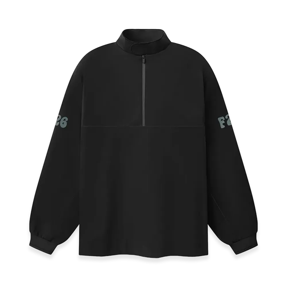 FEAR OF GOD ESSENTIALS Half Zip Track Jacket "Vintage Black"
