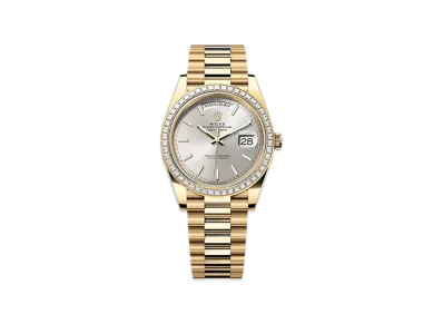 ROLEX Day-Date 40mm Yellow Gold Diamond 228398TBR "Silver"