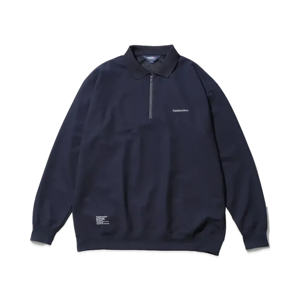 FreshServiceSport Dry Pique Jersey Neck Zip L/S Polo "Navy"