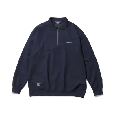 FreshServiceSport Dry Pique Jersey Neck Zip L/S Polo "Navy"