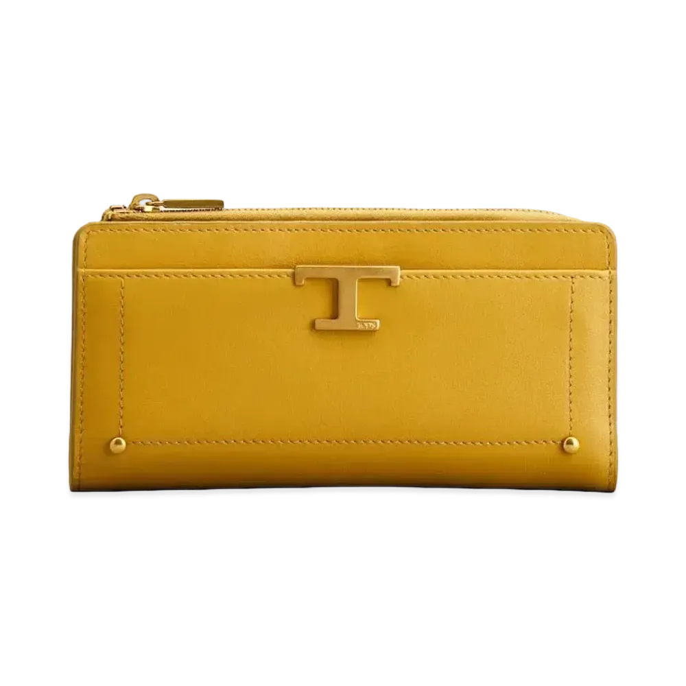 TOD'S T Timeles Leather Wallet "Yellow"
