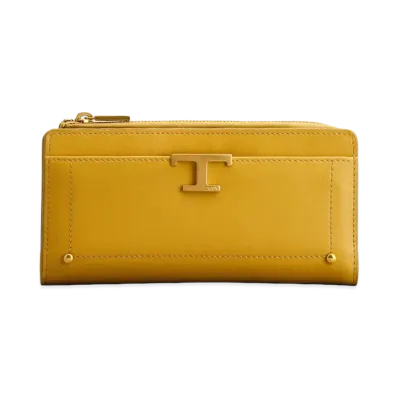 TOD'S T Timeles Leather Wallet "Yellow"