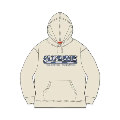 Supreme Denim Logo Hooded Sweatshirt "White"
