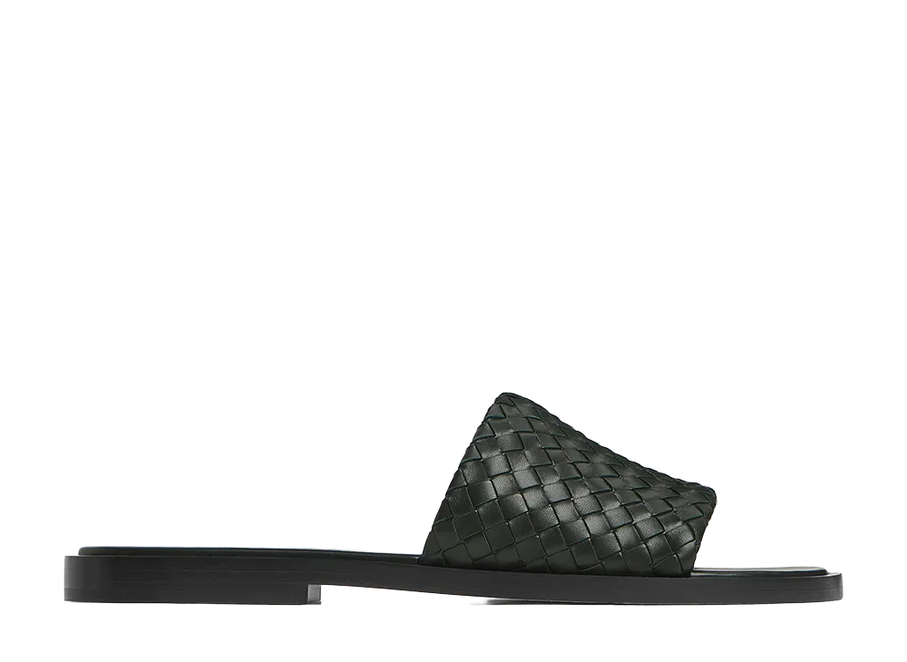 Bottega Veneta Elio Mules "Dark Green"