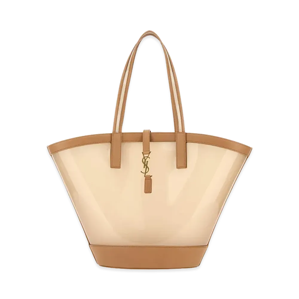 Saint Laurent Women's Two-Tone Vinyl And Leather Panier Shopping Bag "Multicoloured"