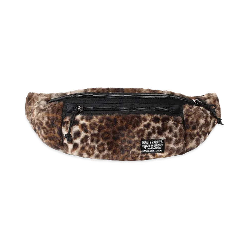 WACKO MARIA x Speak Easy Leopard Faux Fur Waist Bag "Beige"