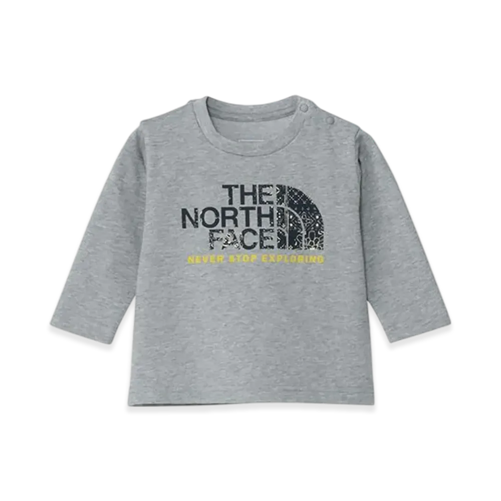 The North Face L/S Bandana Graphic Logo Tee Baby "Mixed Grey"