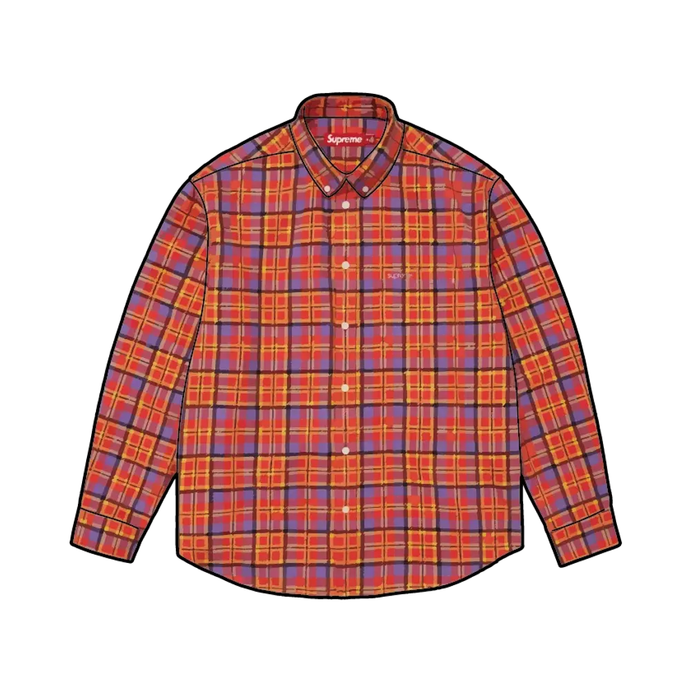 Supreme Plaid Flannel Shirt "Orange"