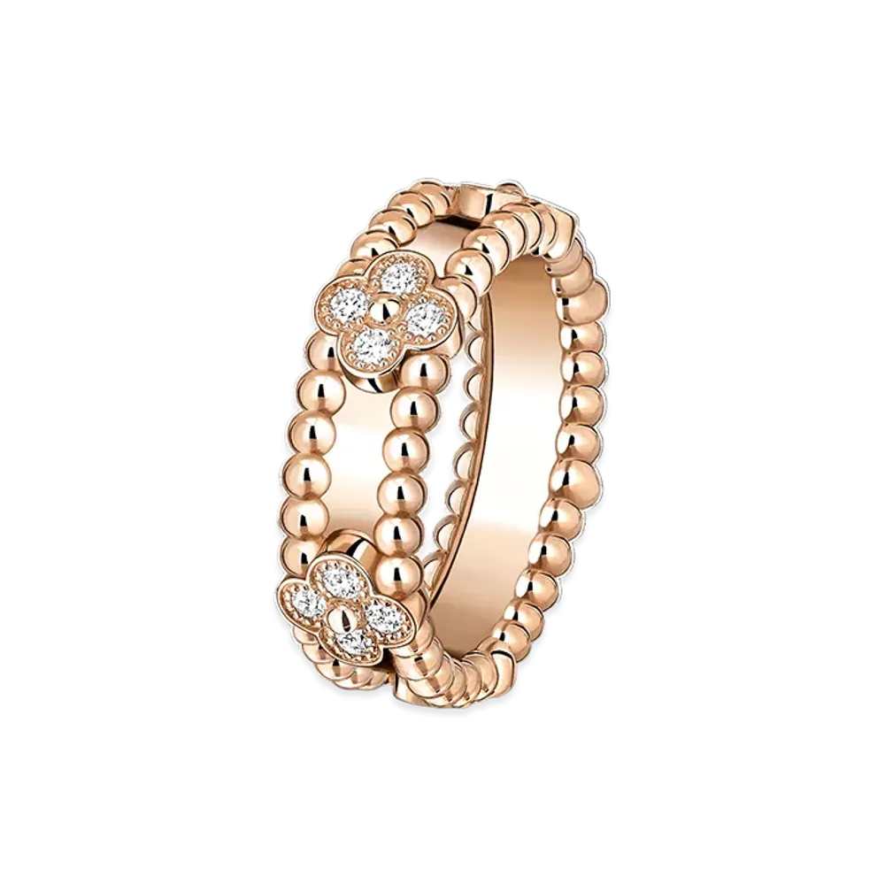 Van Cleef & Arpels Perlee sweet clovers ring "18K Rose gold/Diamond"