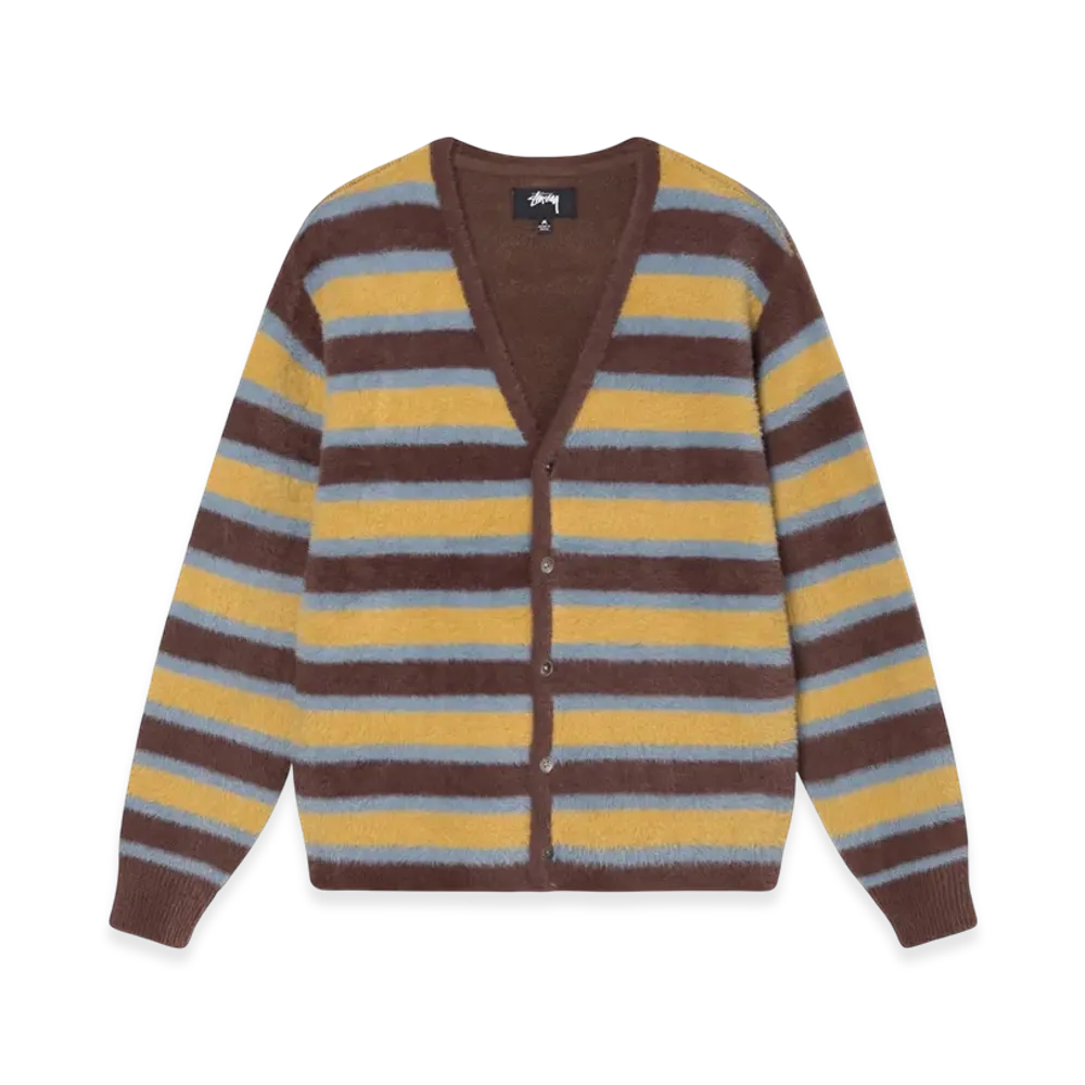 Stussy Shaggy Stripe Cardigan "Brown"