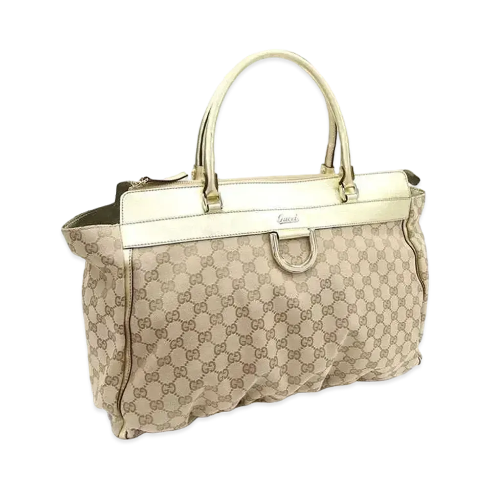 GUCCI GG Canvas Tote Bag "Beige/Gold"