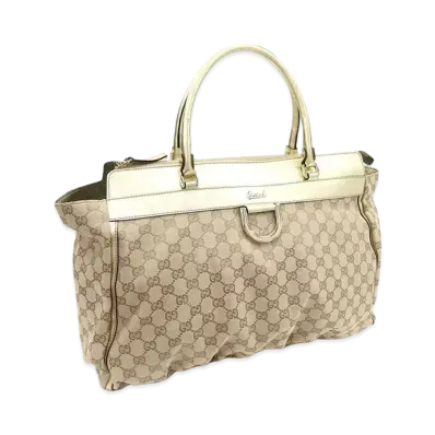 GUCCI GG Canvas Tote Bag "Beige/Gold"