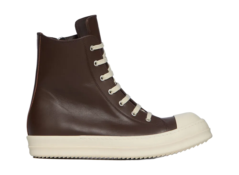 Rick Owens SS26 Sneaks Full Grain Calf Leather "Macassar/Milk"