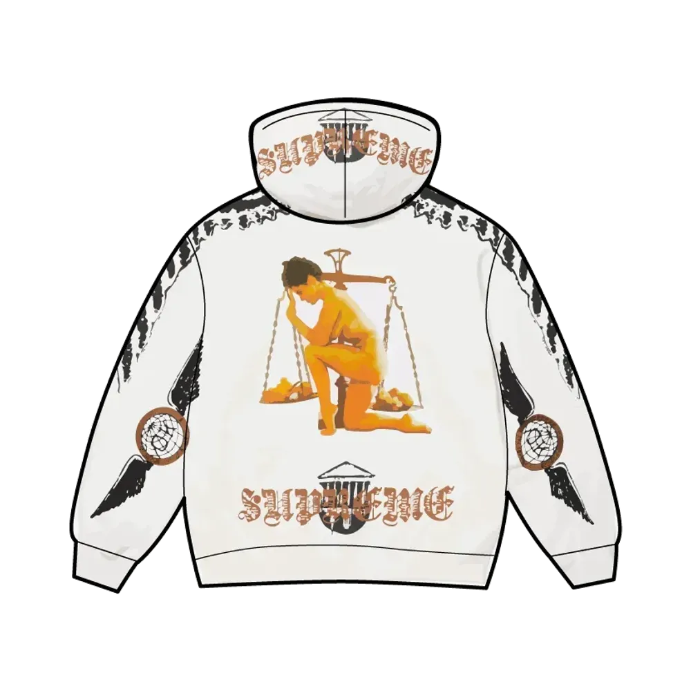 Supreme Wings Zip Up Hooded Sweatshirt "White"