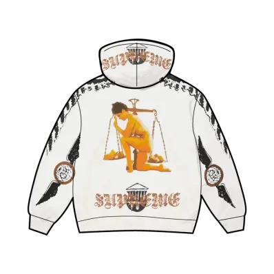 Supreme Wings Zip Up Hooded Sweatshirt "White"