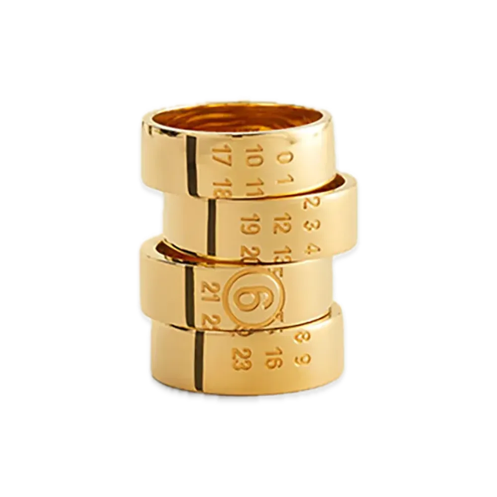 MM6 Maison Margiela Numeric Stacked Ring "Yellow Gold"