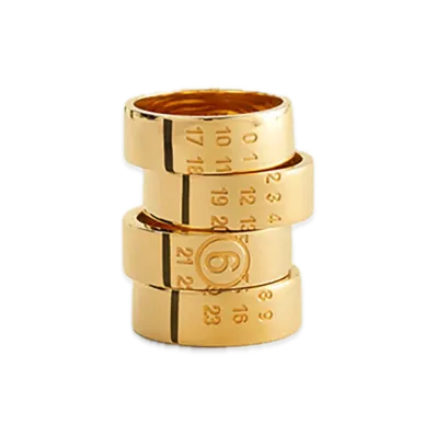 MM6 Maison Margiela Numeric Stacked Ring "Yellow Gold"